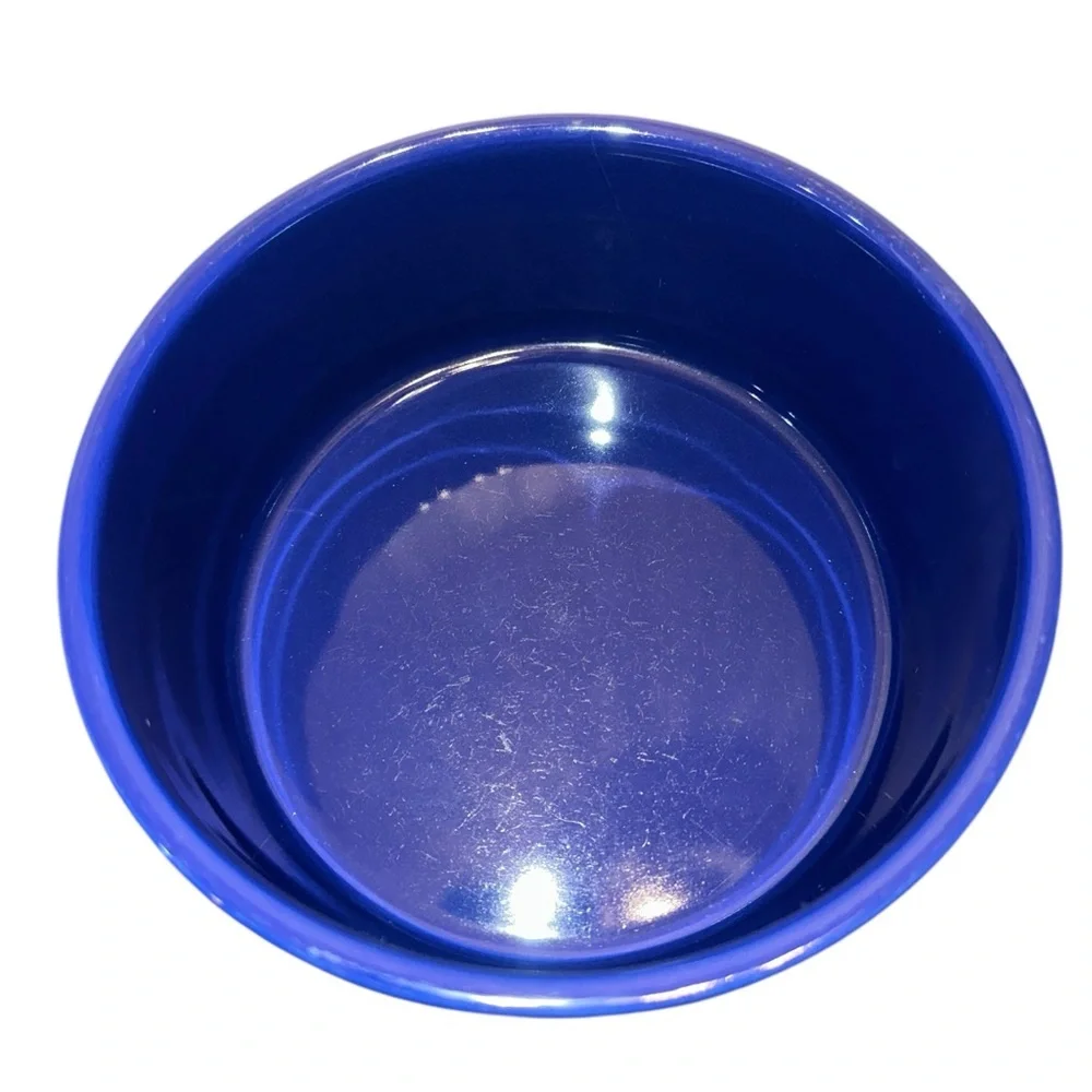 Rae Dunn big Ceramic NOSH 6" pet dog dinner water bowl blue white artisan - Picture 2 of 6
